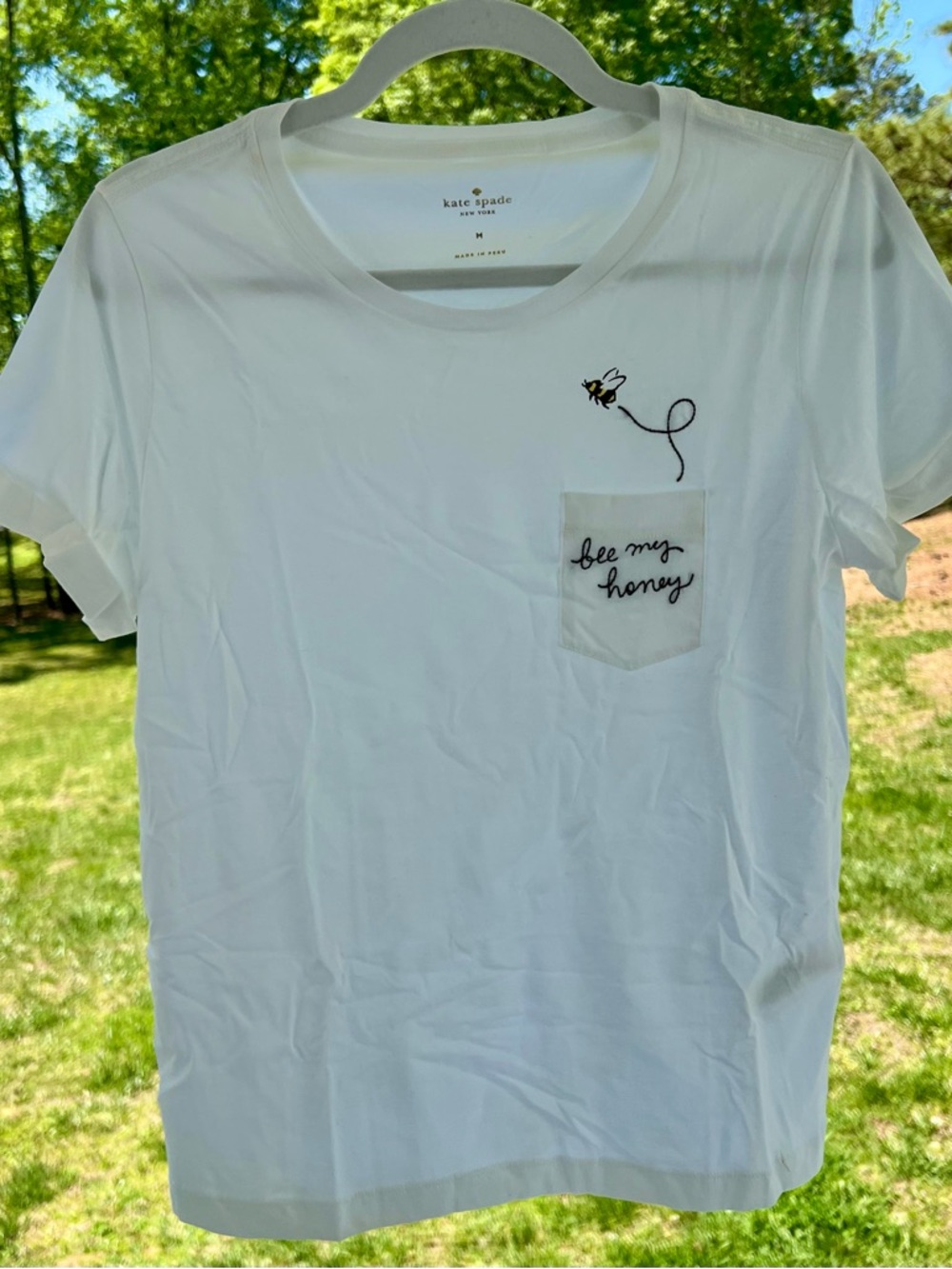 NWOT Kate Spade Bee My Honey White Top - Women’s M